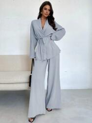 Shein LC21209 Shein Elegáns Széles Kék Nadrág (30) L