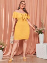 Shein IC77203 Shein Elegáns Térd Alá Érő Ruha Nyitott Vállú Masnis 52-ES