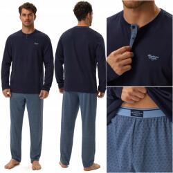 Henderson Férfi Pizsama Henderson Hale hosszú ujjú szett 100% Pamut 3XL (HALE NAVY)