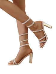 Shein Szandál Kockás Arany Strassz Gyöngyökkel 37__37 (sx2308168075318242)