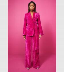 Boohoo Rózsaszín Velúr Egyenes Szárú Nadrág, Size 34, 100% poliészter (gzz21328-535)