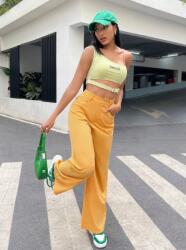 Shein Női Egyenes Szárú Nadrág Sárga Basic 36 S Eda