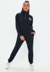 Missguided Sötétkék Cipzáras Pulóver Logó 34