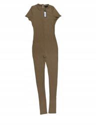 Prettylittlething Csíkos Overál, Size XL, bézs, 90% viszkóz, 10% elasztán