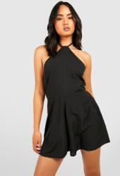 Boohoo EC25308 Boohoo Rövid Fekete Nyakba Akasztható Overál (38) M