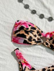 Shein Bikini Felső, állatmintás, virágos, Size 36, poliészter