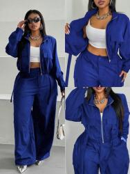 Shein Curve Kobalt Nadrág Széles Zsebek Casual 44 XXL__XXL