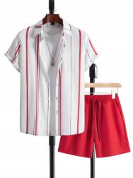 Shein Férfi Ing Fehér Csíkos Gallér XL__XL