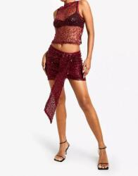 Boohoo Bordó Flitteres Miniszoknya Közepes Egyenes Állapot Klasszikus Boohoo 38