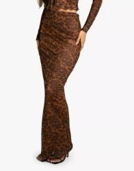 Boohoo Barna Testhezálló Hálós Leopárdmintás Maxi Szoknya Boohoo 34