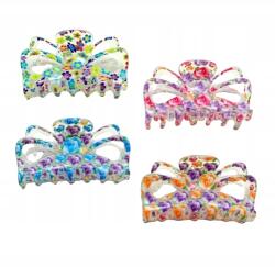 Hajcsatok állkapcsok színes virágokkal 4 db (0311-506)