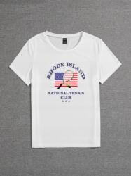 Shein Póló Fehér Elasztikus Print 36 S Eac