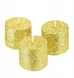 Dommio Gyertyák arany csillámmal 3, 8 cm 3 db (DA-6337-4_G)