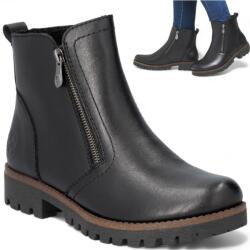 Rieker Női Bokacsizma 40 Bőr Elegáns Lapos Kényelmes Divatos Fekete (Rieker 78556-00)