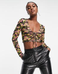 Miss Selfridge Fekete Áttetsző Felső Minta (34) (530715)