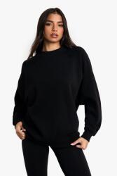 Boohoo KC03213 Boohoo Sima Fekete Oversize Pulóver Casual Basic (35) S
