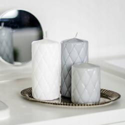 Adpal Elegáns steppelt dekorációs gyertya fehér 150/70 glamour (2761)