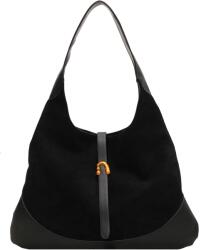  Suweir Női kézitáska velúr válltáska, fekete