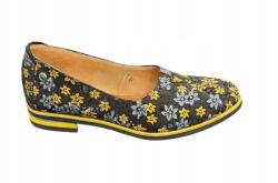 Maciejka Félcipő Maciejka 05035-38/00-5, méret 39 fekete szín sárga virágok (05035-38/00-5)