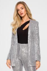 MOE Női Blézer Flitteres Ágytakaró Elegáns Ezüst 38 M