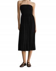 Reserved FC45102 Ruha MIDI Fekete Nyitott Vállú Fodros Viszkóz L