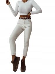 M. Sara Női Pamut Nadrág Bézs Mom Fit r. L