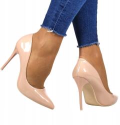 News Bézs Magassarkú Lakk Női Elegáns Szín Nude Divatos 36 (AH1 NUDE LAK)