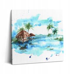 Wallfluent Vászonkép Gyönyörű a vendégszobába Akvarell kép Sziget (010030010270000074780)