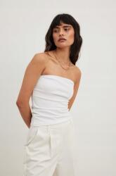 NA-KD Fehér Felső Cső Nyitott Váll Ujjatlan Illeszkedő Egyenes Na-kd Xs