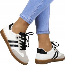 News Fehér Női Sportcipők Sneakers Tornacipők Fűzött Alkalmi Cipők (7364 WHITE BLACK)