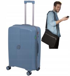  Utazó Bőrönd Közepes Kék Tágas 82L 68*45*27CM Kemény 4 Kerék (5907086172803)