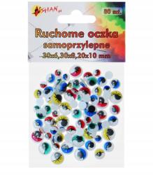 Shan Mozgatható öntapadós szemek színes 6, 8, 10mm 80db (SO11)