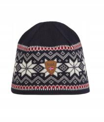  Téli Sapka Sötétkék MIX Merinó Gyapjú Mintákkal __univerzális