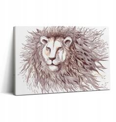 Wallfluent Vászonkép Canvas Edzőterem Falra Művészi Oroszlán Rajz 30x20 (010030010150000074761)