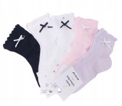 Aura Via 5 x Gyerek pamut zokni Egyszínű 3D Masnival Aura. via 32-35