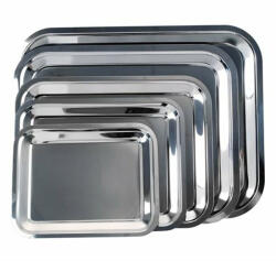  Tálca szögletes rozsdamentes acél krómozott 30 x 24 cm (1605SIS002)