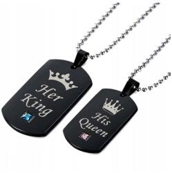  Nyaklánc Medál Immortelle Szerelem Király Királynő Acél (6910238410493)