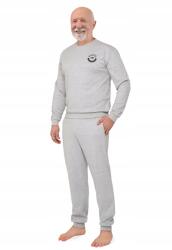 Martel Férfi pizsama, XXL, szürke, 100% pamut, hosszú ujjú (5907785552470)