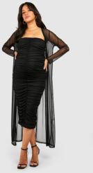 Boohoo Fekete Midaxi Kismama Ruha Hálós Ráncoló Cső Boohoo 40