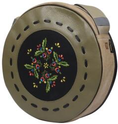 Słoń Torbalski Kerek bőr kézitáska népi hímzéssel Retro Słoń Torbalski handmade (00-731-0701-E15-301605P)