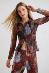 Desigual Mintás Hosszú Ujjú Ing, Size S, fekete, poliészter (592070)