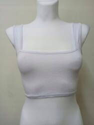 Prettylittlething Pretty Fehér Crop Top Vállpántos 36-OS