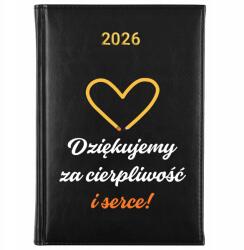 FunnyCase Naptár A5 2026 Pedagógusnapi Ajándék Köszönjük a türelmet (Kalendarz Czarny Dziękujemy Za Cierpliwość)