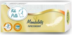 Papírzsebkendő 3 rétegű 100 db/csomag Kék Pille mandulatej (63764)
