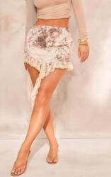 Prettylittlething Bézs Mini Szoknya Aszimmetrikus Egyenes Csipke Prettylittlething 38