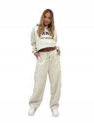  Női melegítő szett bézs kapucnis pulóver Paris nadrág Itaimaska pamut