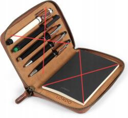 Londo valódi bőr tolltartó tok 18x12x2, 5 cm fahéj (otto486)