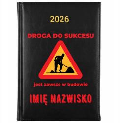 FunnyCase Könyvnaptár 2026 Út A Sikerhez *név* Fekete Tervező Ajándék Wz (Kalendarz Czarny DROGA DO SUKCESU *IMIĘ*)