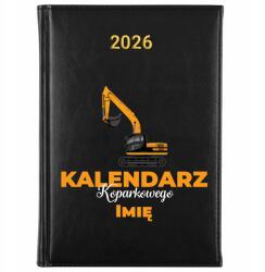 FunnyCase Könyvnaptár 2026 Kotrógép Naptár *név* Fekete Ajándék Minták (Kalendarz Czarny KALENDARZ KOPARKOWEGO *IMIĘ*)