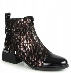 D&A S. barski LZ52-960 Fekete Lakkbőr Bokacsizma D&a Mintával 38 (LZ52-960 PEWTER)